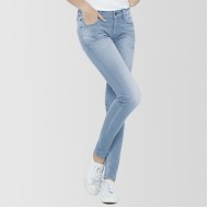 Faded Blue Mid Rise Denim Legging